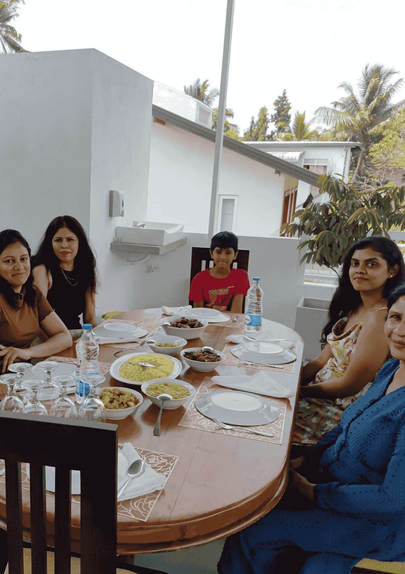 Family gathered for lunch